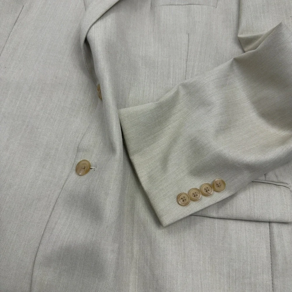 Lauren Ralph Lauren Blazer Mens 50R Beige Polyester Rayon Two Button Classic